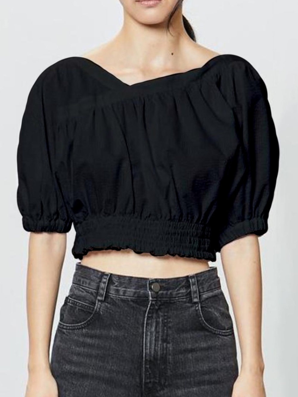Rachel Comey delirium black cotton top blouse dress la garconne 0 2 XS S
